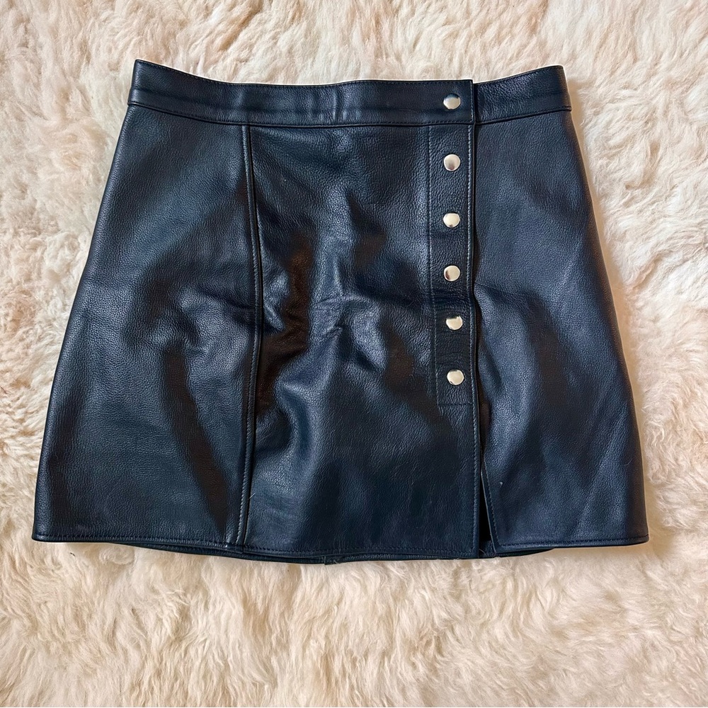 Understated Leather Genuine Leather Miniskirt